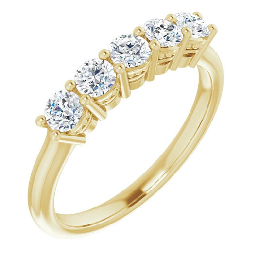 14K Yellow 3.2 mm Round 5/8 CTW Diamond Anniversary Band
