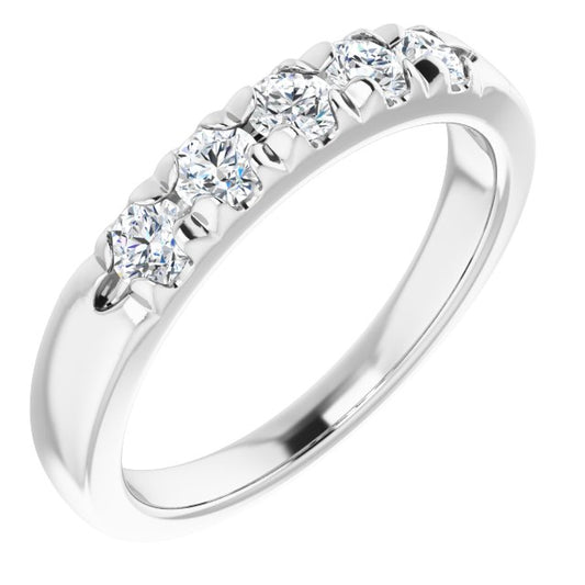 14K White 1/2 CTW Diamond French-Set Anniversary Band