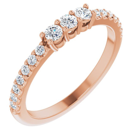 14K Rose 1/3 CTW Diamond Anniversary Band