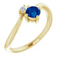 14K Yellow Blue Sapphire & .025 CTW Diamond Ring