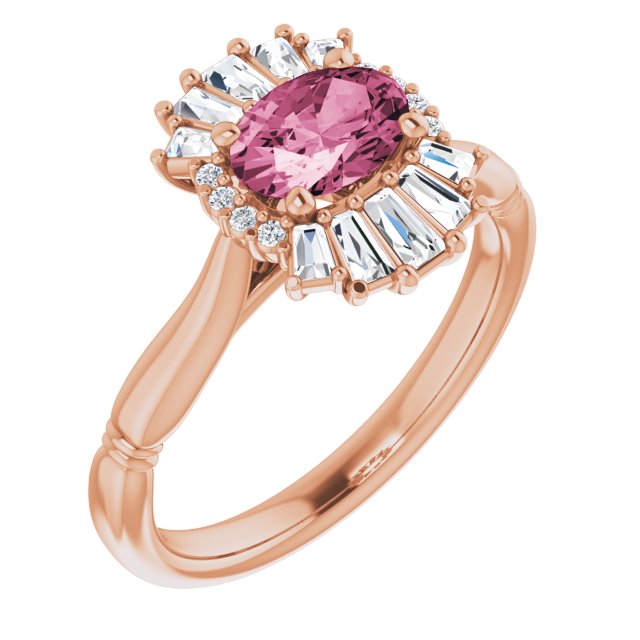 14K Rose Pink Tourmaline & 1/4 CTW Diamond Ring