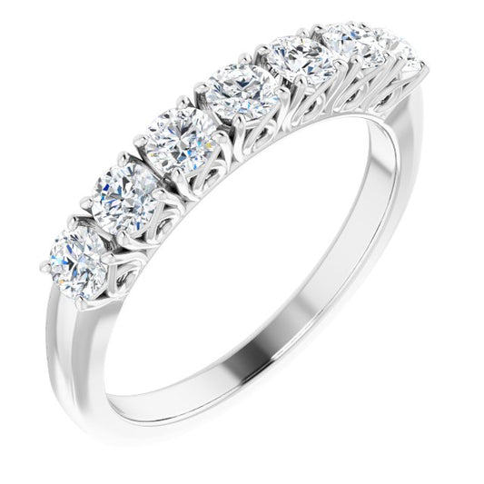 14K White 3/4 CTW Diamond Anniversary Band