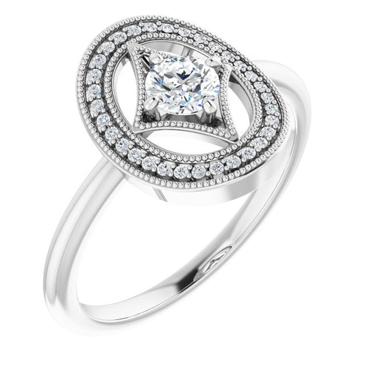 14K White 1/3 CTW Diamond Ring