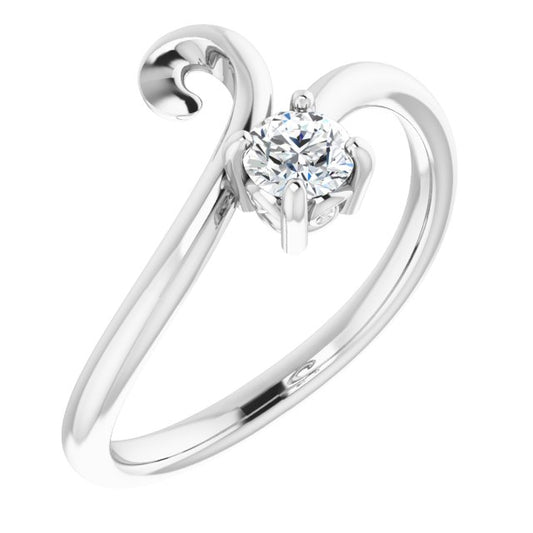 14K White 1/4 CTW Diamond Bypass Ring