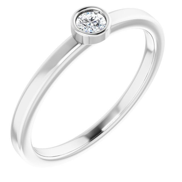 14K White 1/10 CTW Diamond Ring