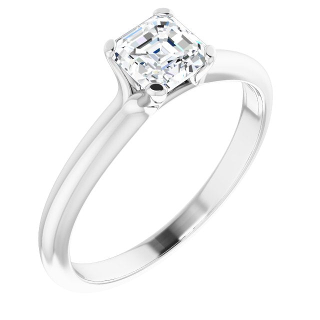 14K White 3/8 CT Diamond Engagement Ring