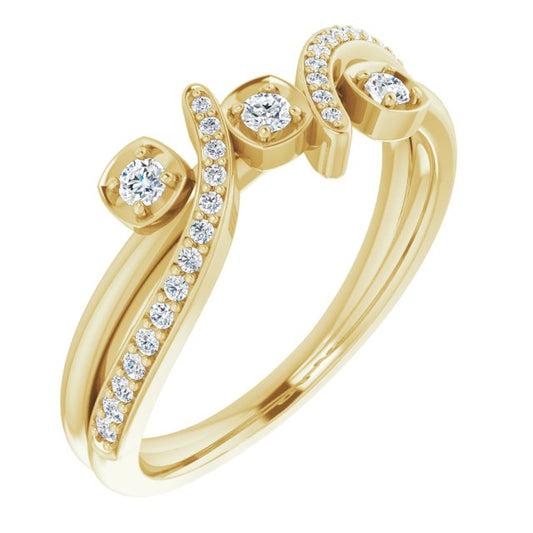 14K Yellow 1/5 CTW Diamond Ring