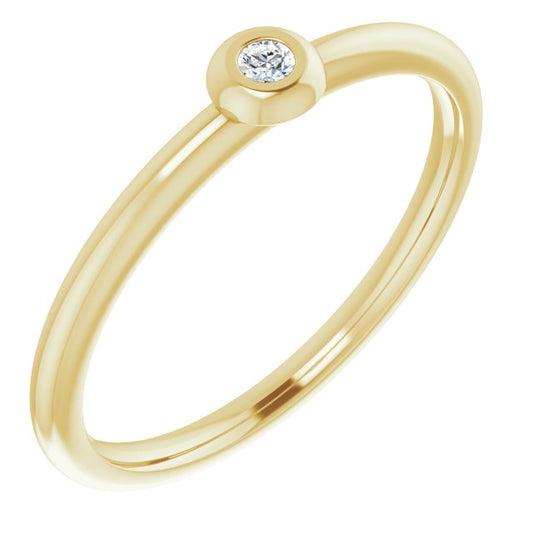 14K Yellow .03 CTW Diamond Stackable Ring