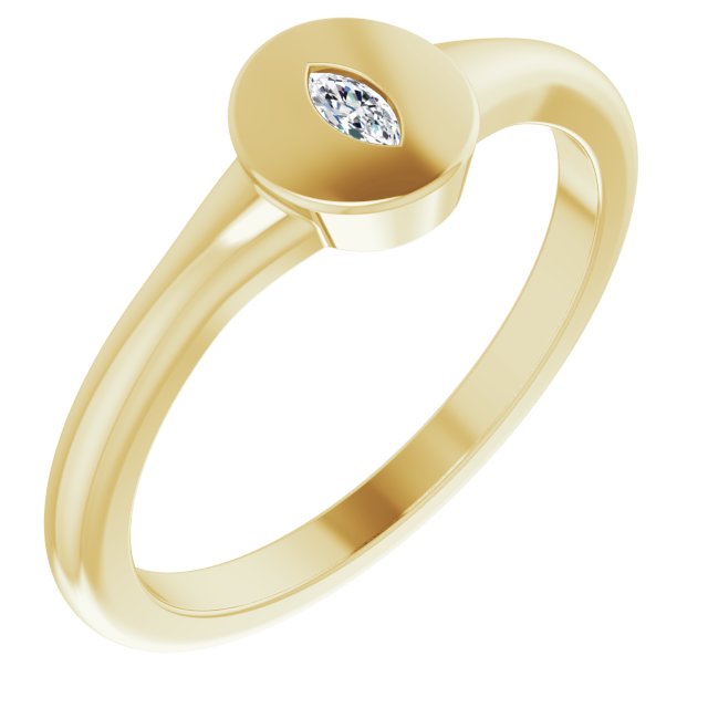 14K Yellow .05 CT Diamond Signet Ring