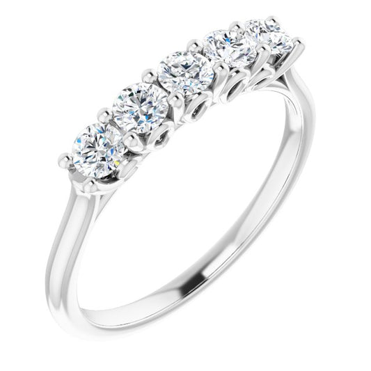 14K White 1/2 CTW Diamond Anniversary Band
