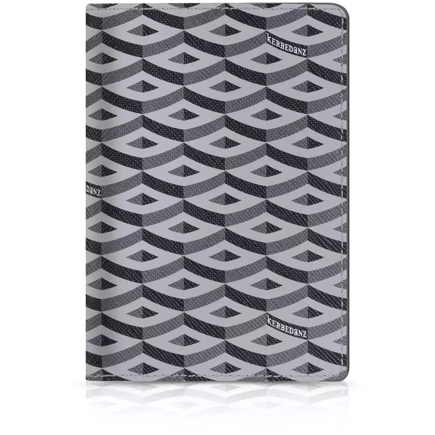 Kerbedanz Grey Printed Canvaz Calf Leather Wallet