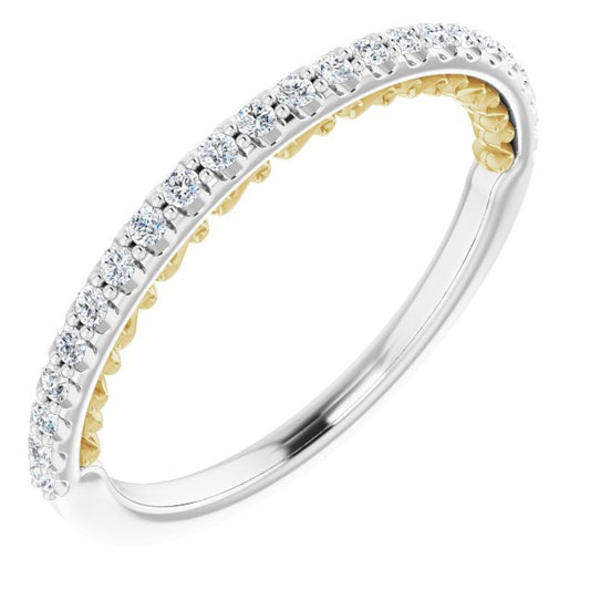 14K White & Yellow 1/5 CTW Diamond Anniversary Band