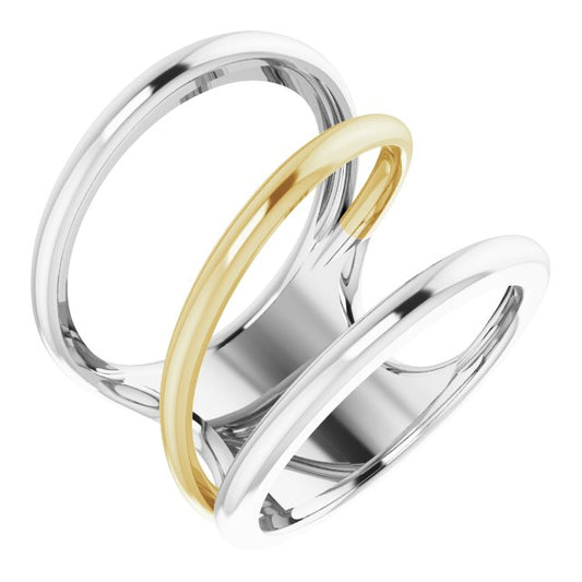 14K White & Yellow Freeform Ring