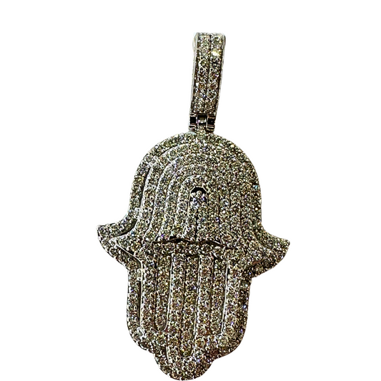 Maddaloni M18K Pave hand of god Pendant