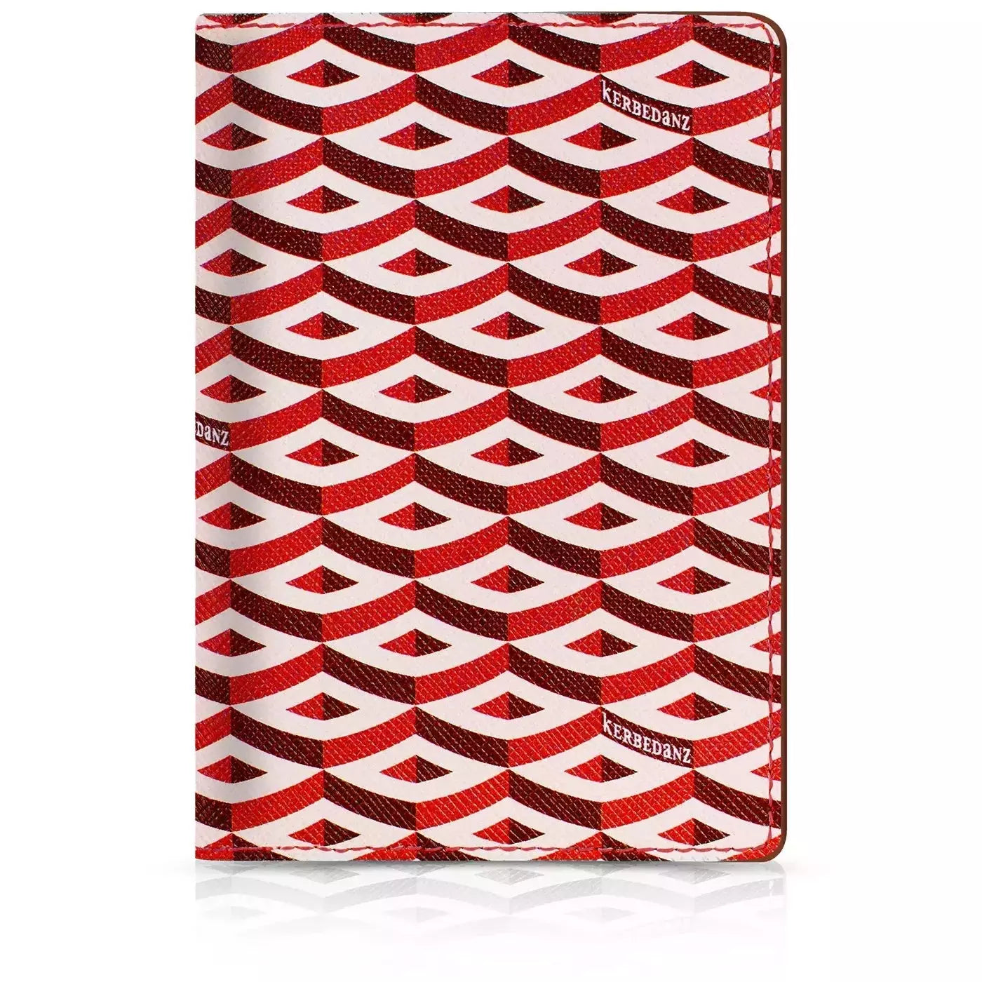 Kerbedanz Red Printed Canvaz Calf Leather Wallet