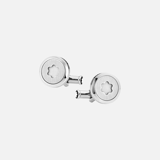 Montblanc Starwalker Cufflinks, round in stainless steel with emblem