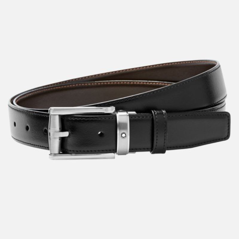 Montblanc Black/Brown Reversible Cut-To-Size Business Belt