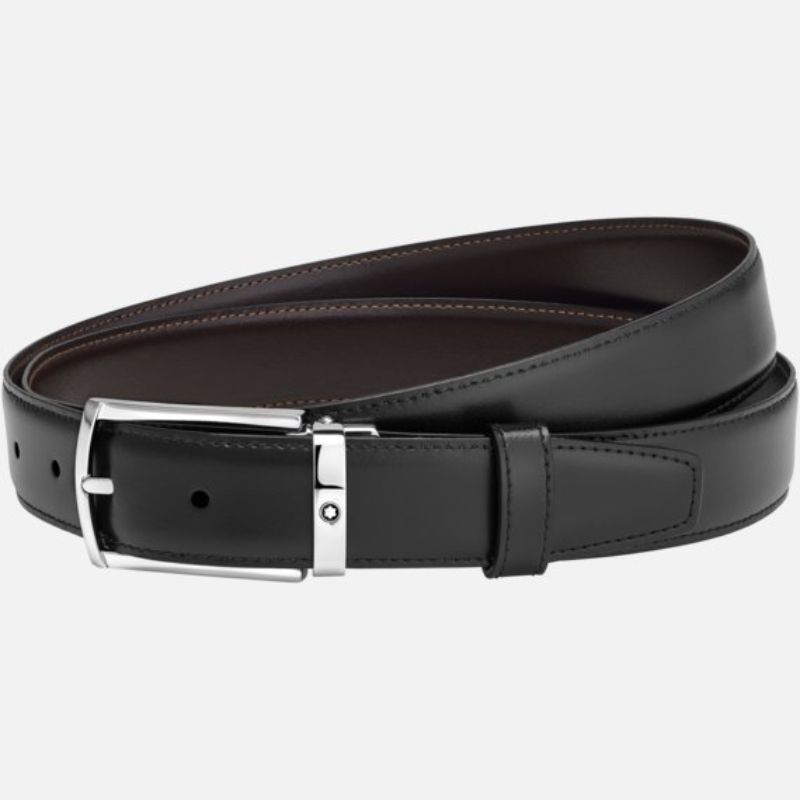Montblanc Black/Brown Reversible Cut-To-Size Business Belt